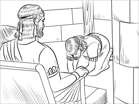 King Solomon And Adonijah Coloring Page